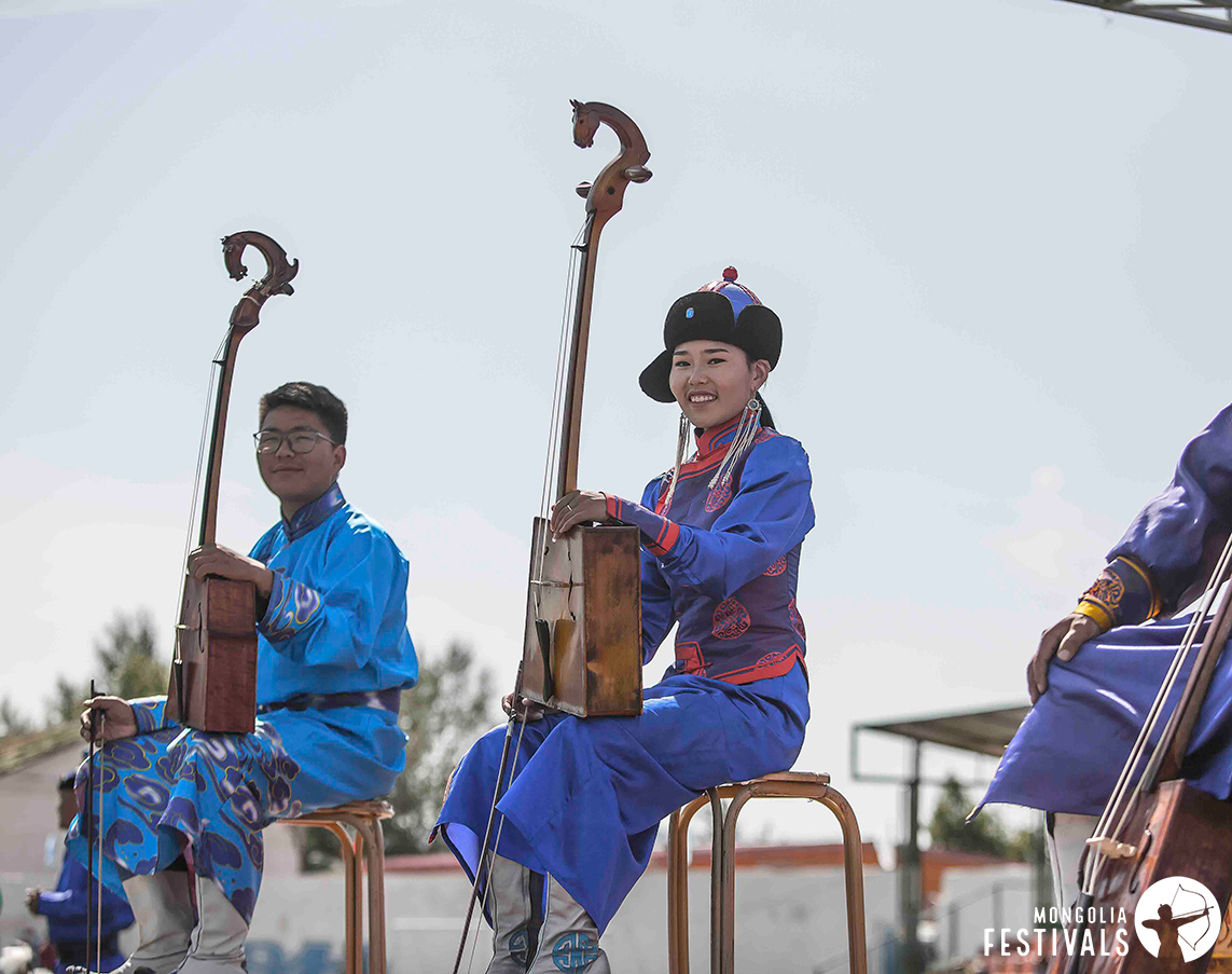 Naadam Festival musicians with morin khuur